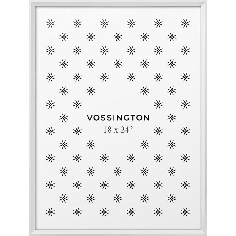 18x24 White Picture Frame – Beveled Modern Design – Wall Mount Photo or Art Disp